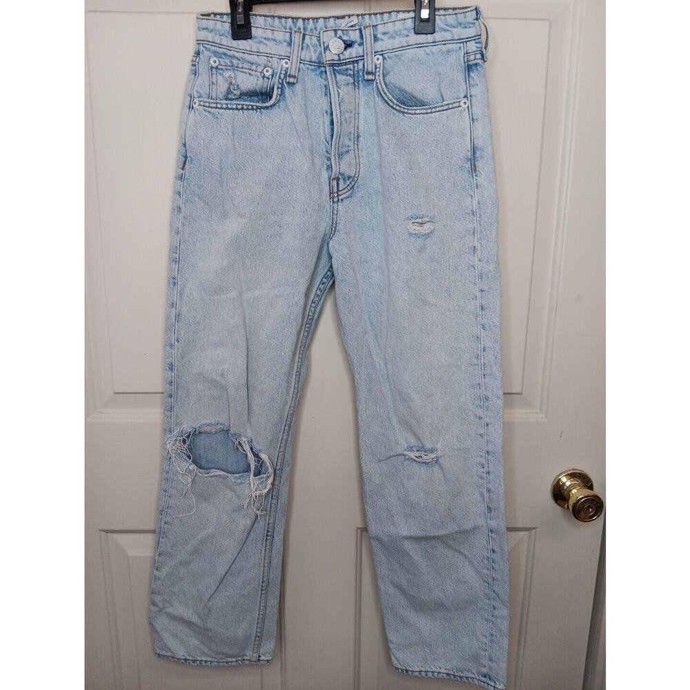 Rag & Bone Jeans Maya High Rise Ankle Straight Size 25 Distressed Buttonfly Crop